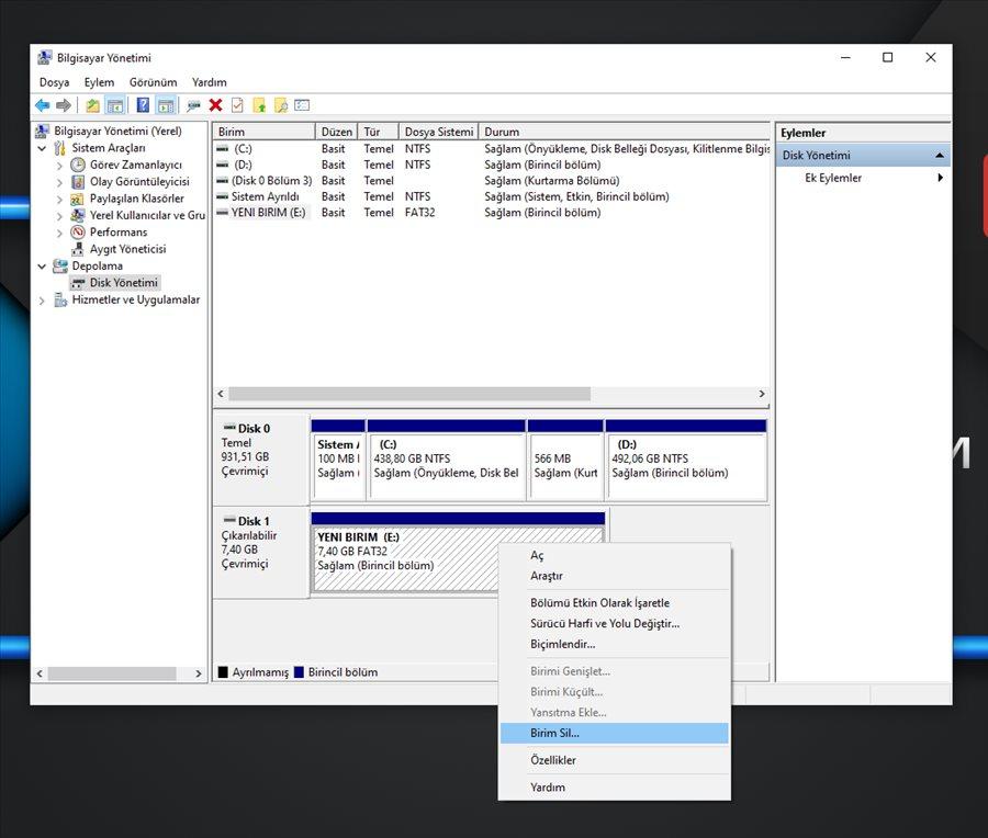 bilgisayar&inodot;m y&ouml;net