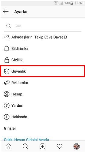 instagram g&uuml;venlik